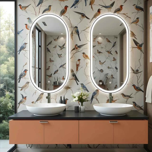 OVO Lustro ze zmienną barwą LED 500x1000 mm, włącznik dotykowy i mata grzewcza, w ramie GunMetal