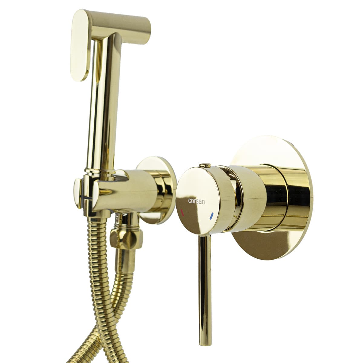 Bateria bidetowa podtynkowa LUGO CMB7570GL Złota z wężem