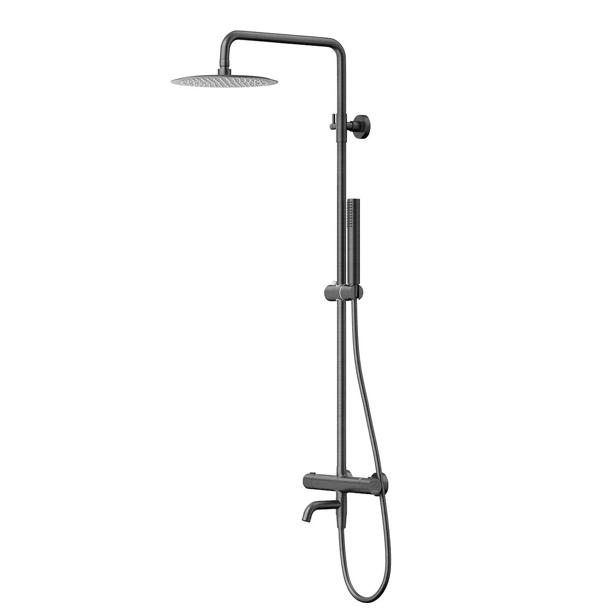 Kolumna prysznicowa LUGO CMN01TGMW Deszczownica 25cm Termostat Wylewka obrotowa GunMetal