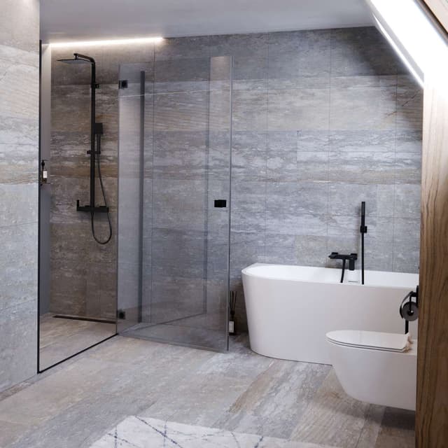 Kolumna prysznicowa ANGO CMN02MGM Deszczownica 25cm GunMetal