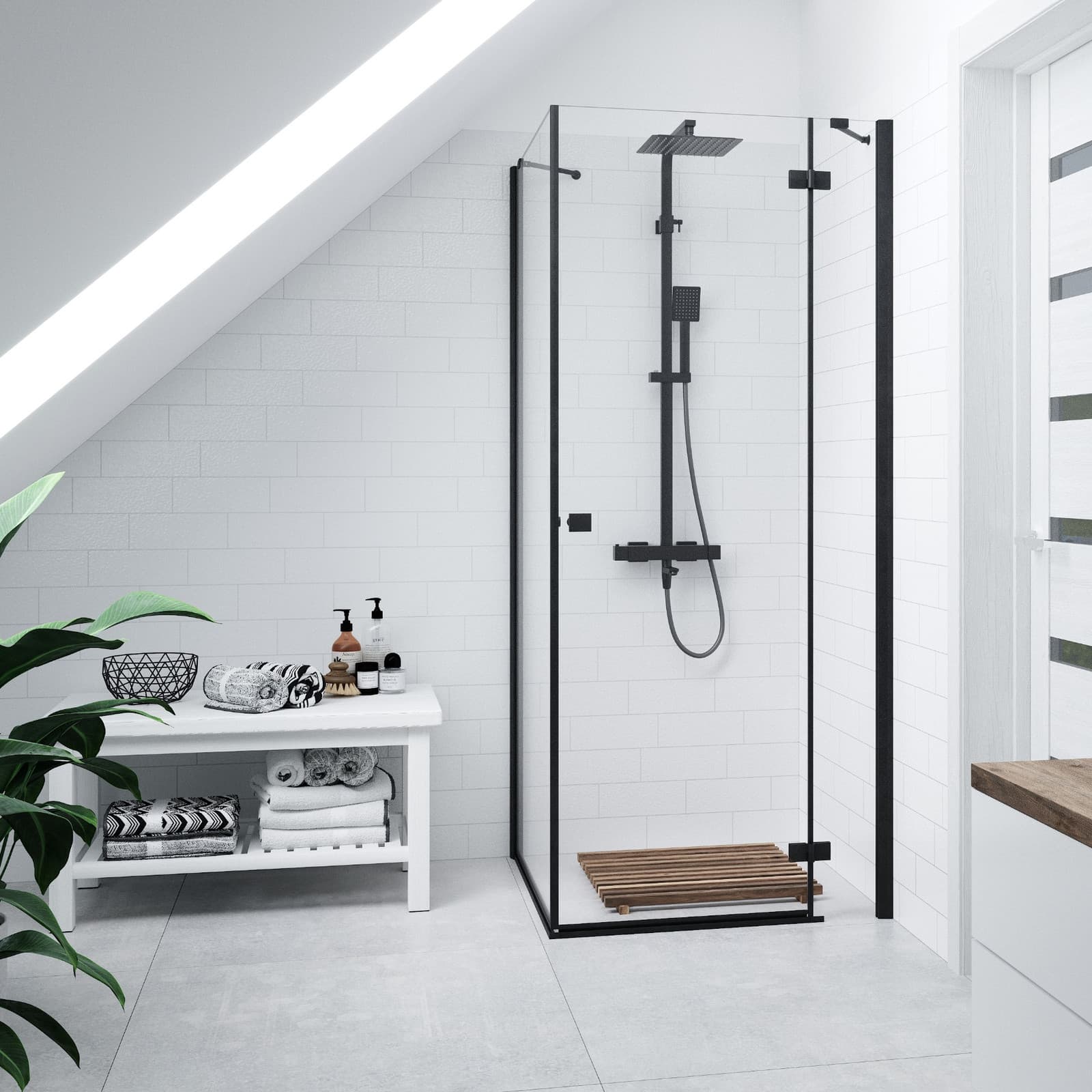 Kolumna prysznicowa ANGO CMN02TGMW Deszczownica 25cm Termostat Wylewka obrotowa GunMetal