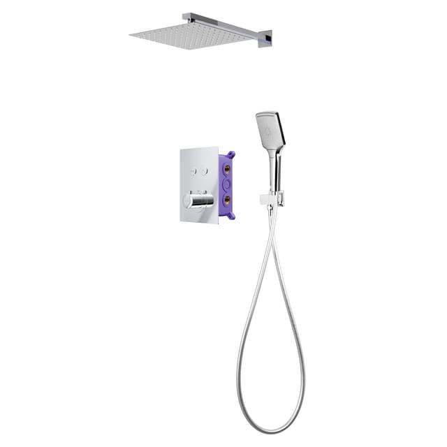 Zestaw prysznicowy Corsan CMZ049CH chrom z deszczownicą i głowicą termostatyczną