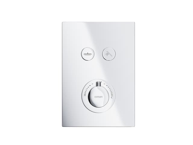 Zestaw prysznicowy Corsan CMZ049CH chrom z deszczownicą i głowicą termostatyczną