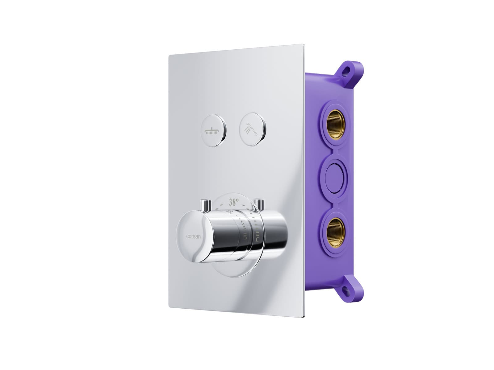 Zestaw prysznicowy Corsan CMZ049CH chrom z deszczownicą i głowicą termostatyczną