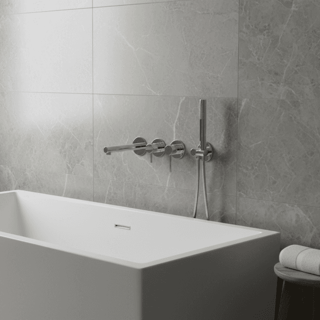 Bateria wannowa ścienna LUGO CMB7554CH z zestawem natryskowym Chrom