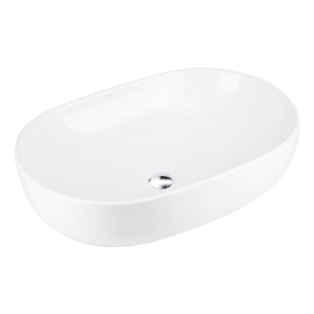 Umywalka nablatowa OLVENA UC5566CH 600x425x145mm Owalna Chromowany korek