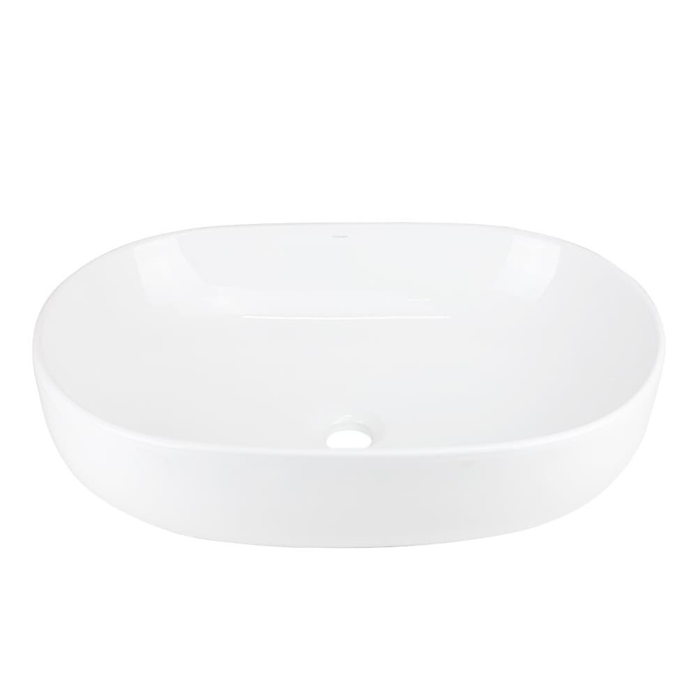 Umywalka nablatowa OLVENA UC5566WH 600x425x145mm Owalna Biały korek