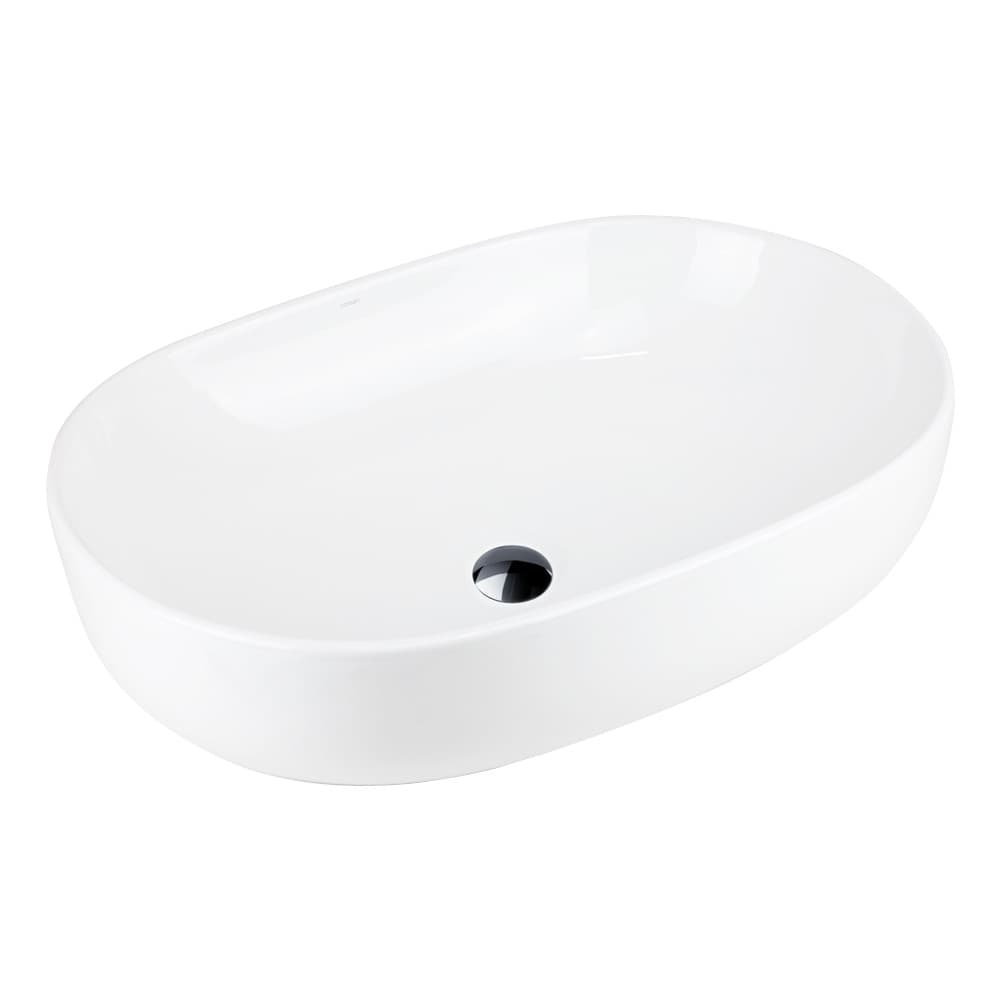 Umywalka nablatowa OLVENA UC5566BL 600x425x145mm Owalna Czarny korek
