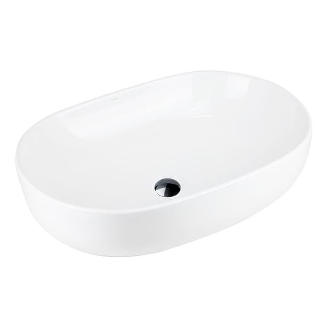 Umywalka nablatowa OLVENA UC5566BL 600x425x145mm Owalna Czarny korek