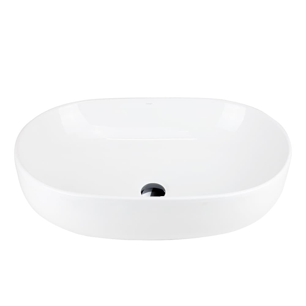 Umywalka nablatowa OLVENA UC5566BL 600x425x145mm Owalna Czarny korek