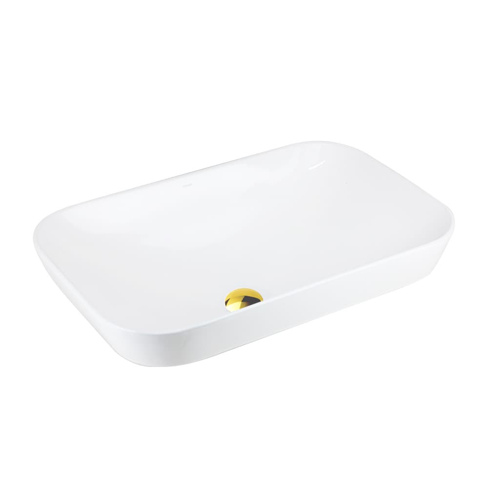 Umywalka nablatowa INTERO UC5580GL prostokątna 530x335x170 mm Złoty korek