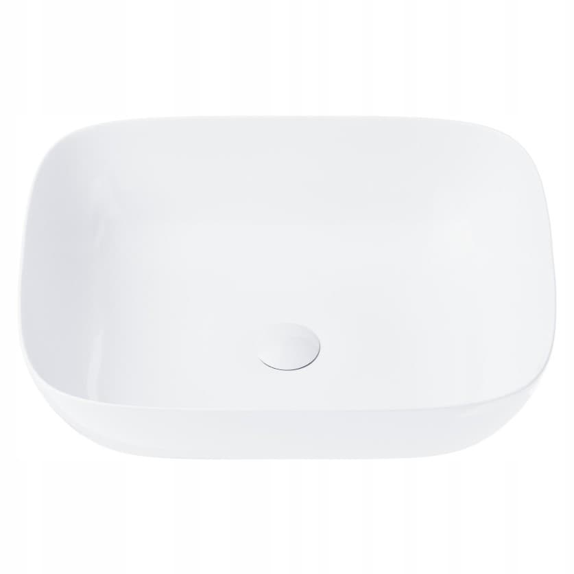 Umywalka nablatowa MONO UC5597WH prostokątna 500x400x145 mm z korkiem białym