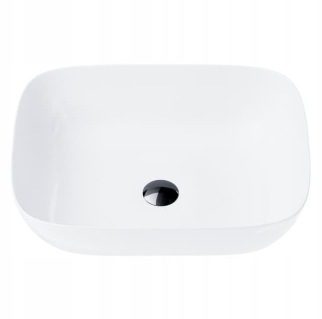 Umywalka nablatowa MONO UC5597BL prostokątna 500x400x145 mm z korkiem czarnym