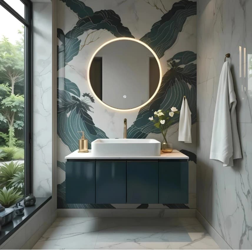 Umywalka nablatowa ANGO UC5610GL prostokątna 600x340x110 mm z korkiem złotym