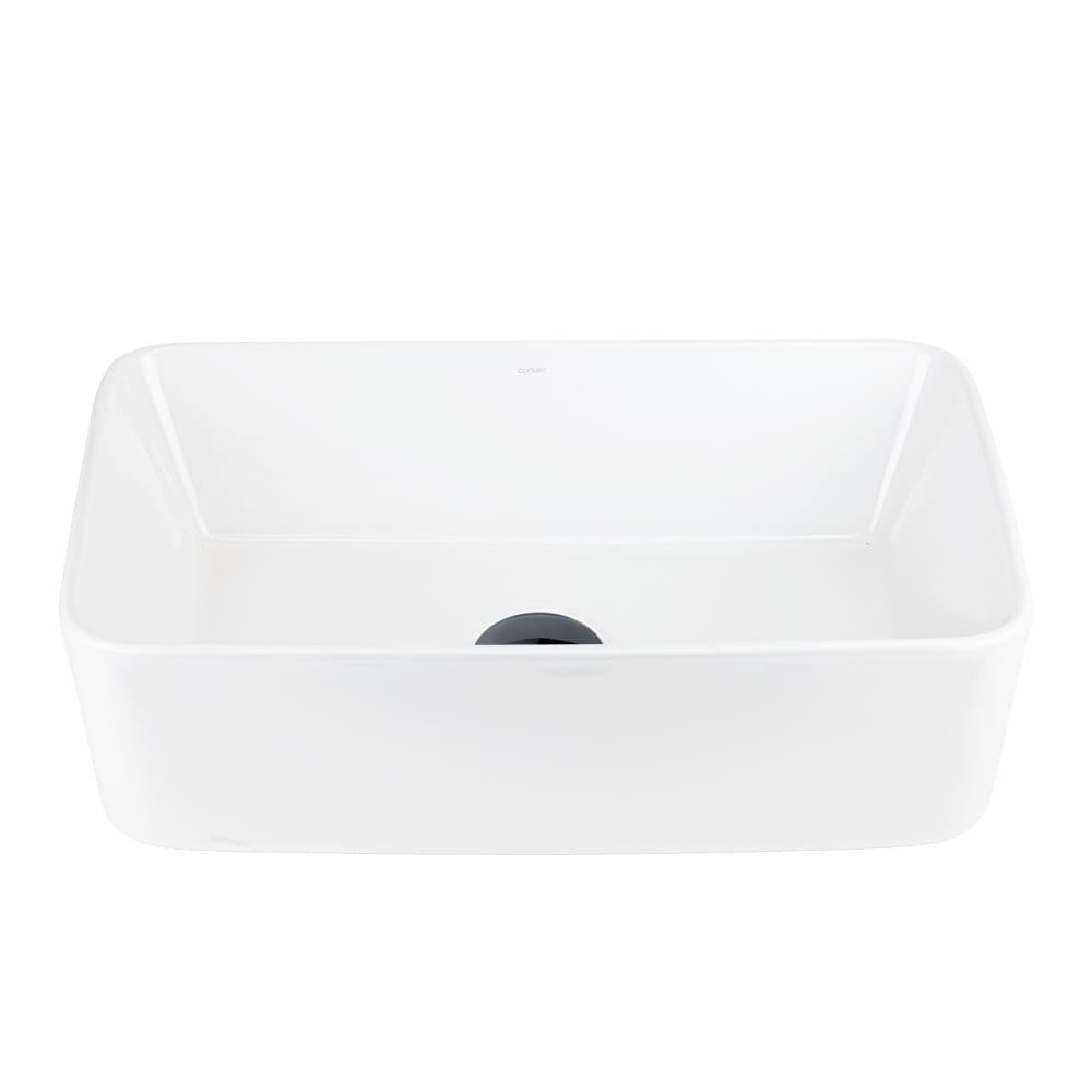 Umywalka nablatowa ANGO UC5627BL prostokątna 480x295x135 mm Czarny korek