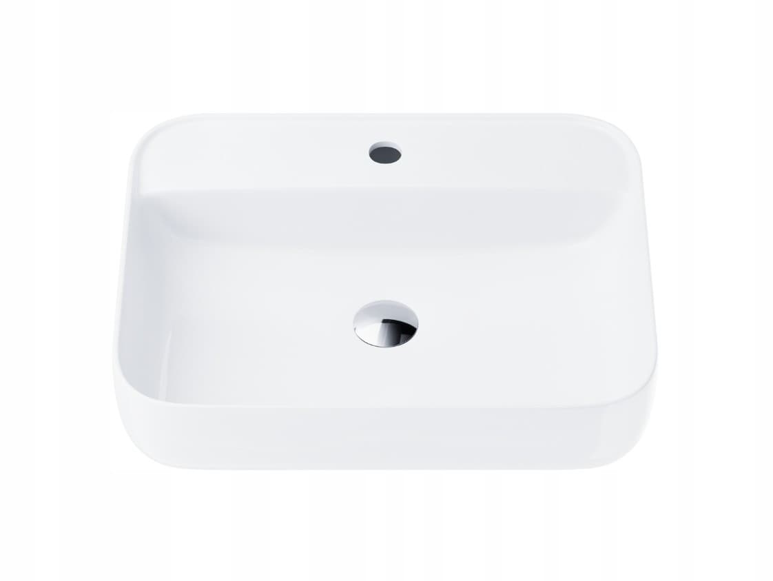 Umywalka nablatowa ANGO UC5641CH prostokątna 500x400x140 mm z korkiem chrom