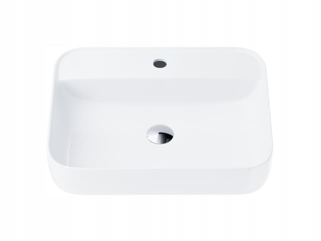 Umywalka nablatowa ANGO UC5641CH prostokątna 500x400x140 mm z korkiem chrom