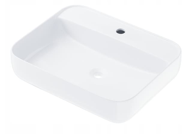 Umywalka nablatowa ANGO UC5641BL prostokątna 500x400x140 mm z korkiem czarnym