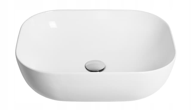 Umywalka nablatowa MONO UC5603CH prostokątna 460x320x140 mm z korkiem chrom