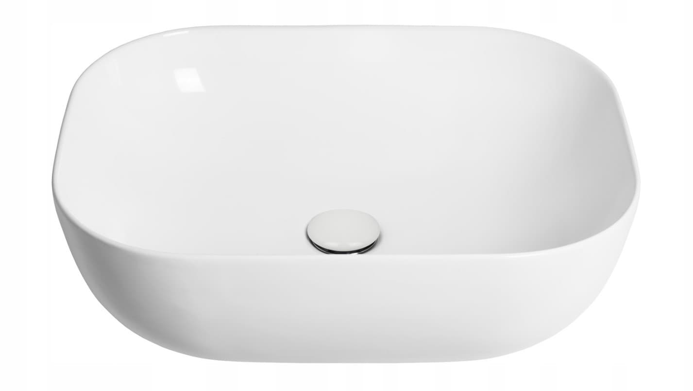 Umywalka nablatowa MONO UC5603WH prostokątna 460x320x140 mm z korkiem białym