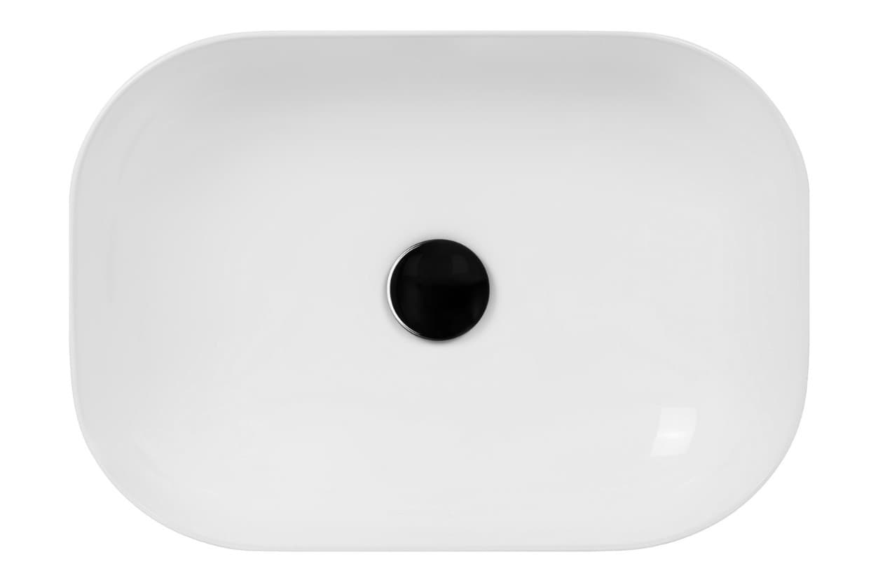 Umywalka nablatowa MONO UC5603BL prostokątna 460x320x140 mm z korkiem czarnym