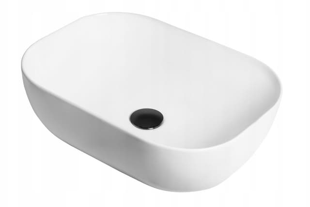 Umywalka nablatowa MONO UC5603BL prostokątna 460x320x140 mm z korkiem czarnym