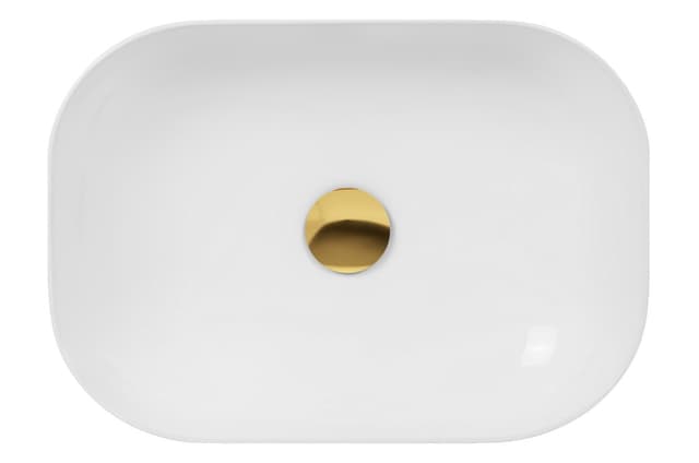 Umywalka nablatowa MONO UC5603GL prostokątna 460x320x140 mm z korkiem złotym