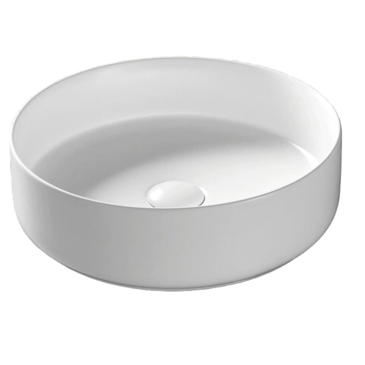 Umywalka nablatowa LUGO UC5665WH okrągła 360x120 mm z korkiem białym