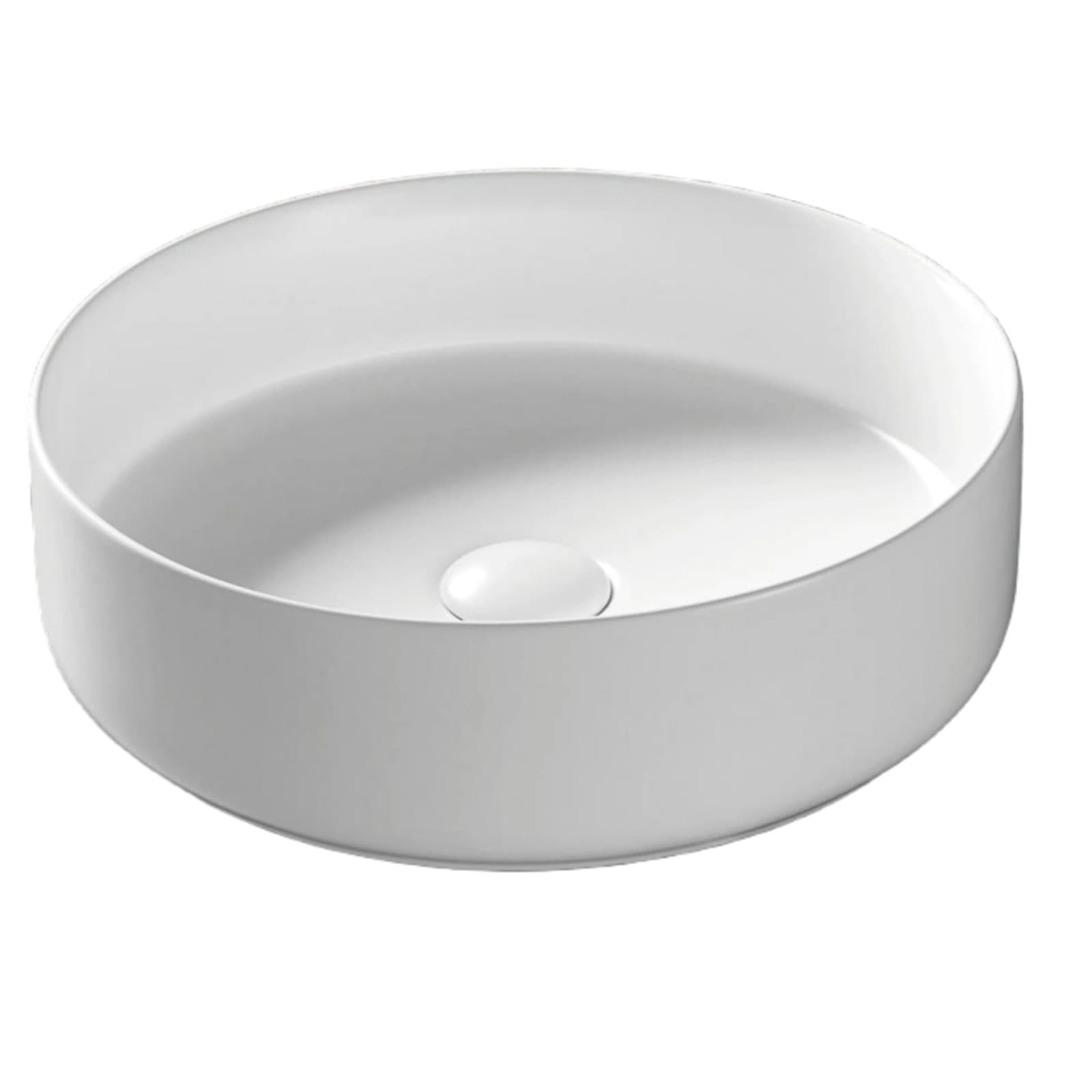 Umywalka nablatowa LUGO UC5665WH okrągła 360x120 mm z korkiem białym