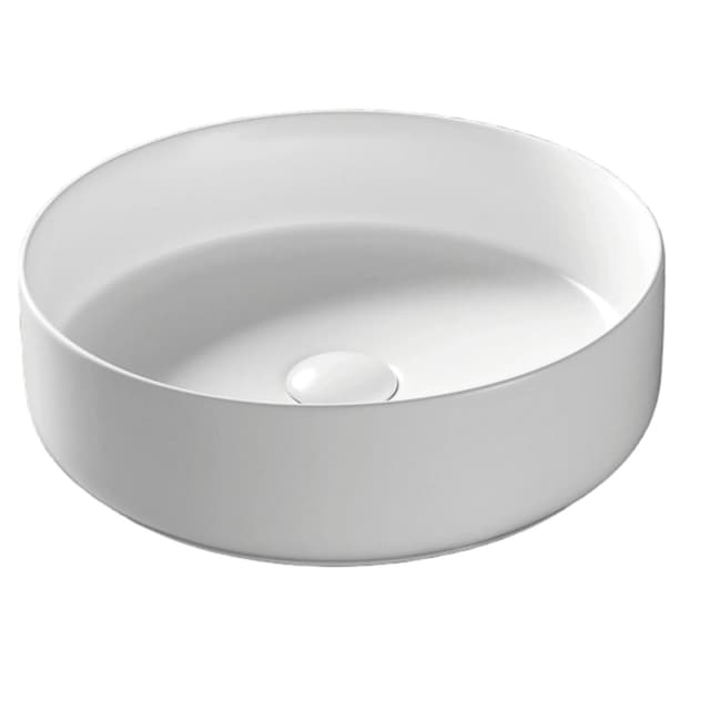 Umywalka nablatowa LUGO UC5665WH okrągła 360x120 mm z korkiem białym