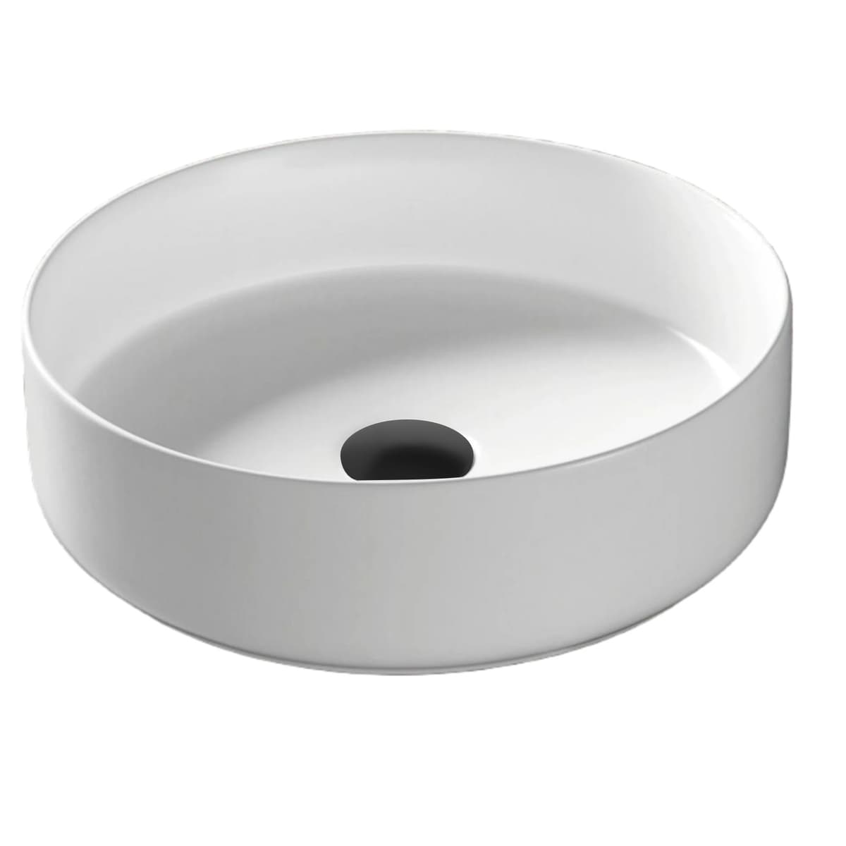 Umywalka nablatowa LUGO UC5665BL okrągła 360x120 mm z korkiem czarnym