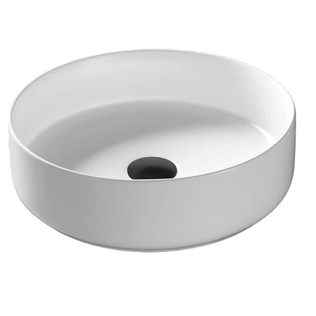 Umywalka nablatowa LUGO UC5665BL okrągła 360x120 mm z korkiem czarnym