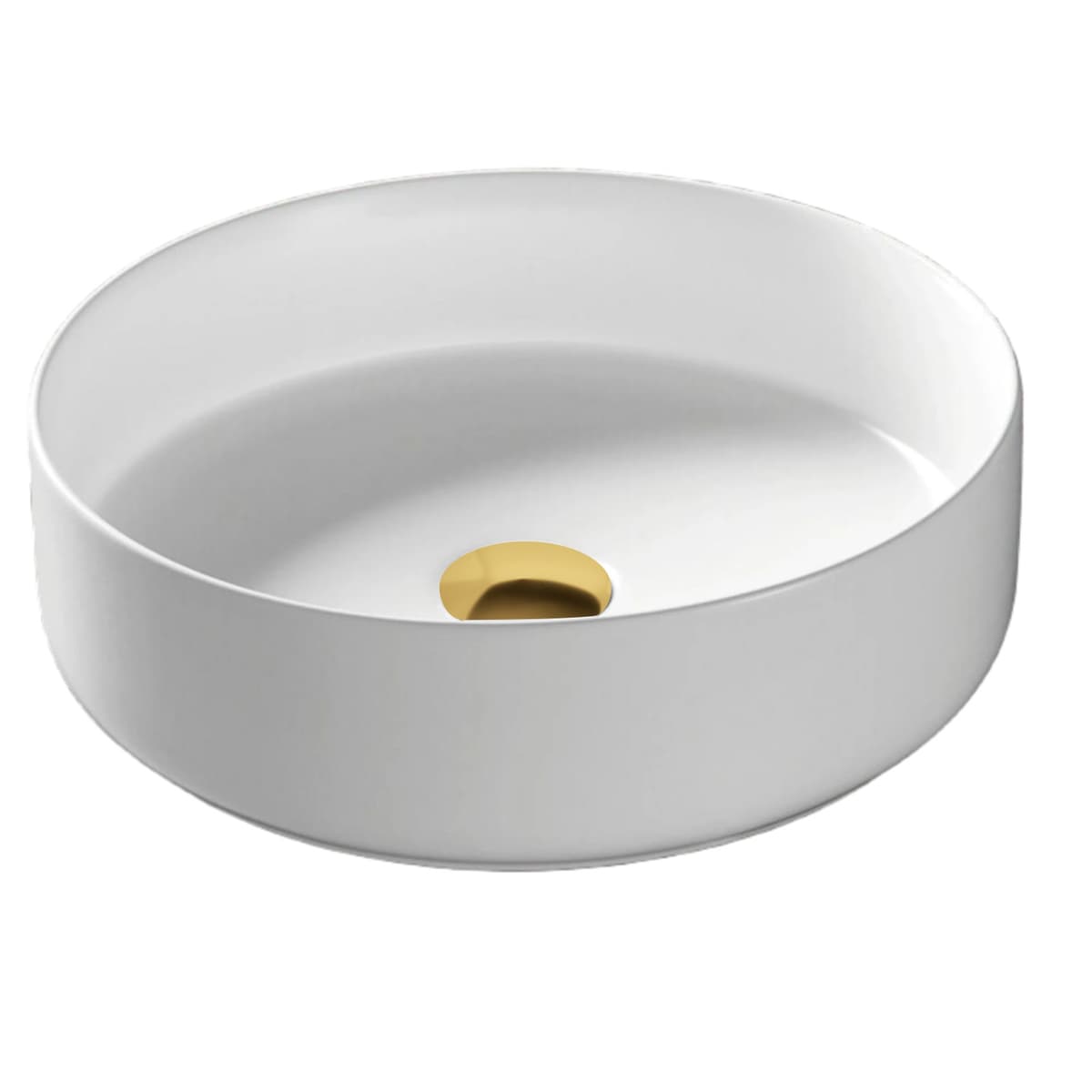 Umywalka nablatowa LUGO UC5665GL okrągła 360x120 mm z korkiem złotym