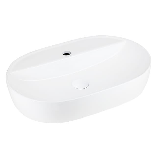 Umywalka nablatowa OLVENA UC5658WH 600x400x120mm Otwór na baterię Biały korek