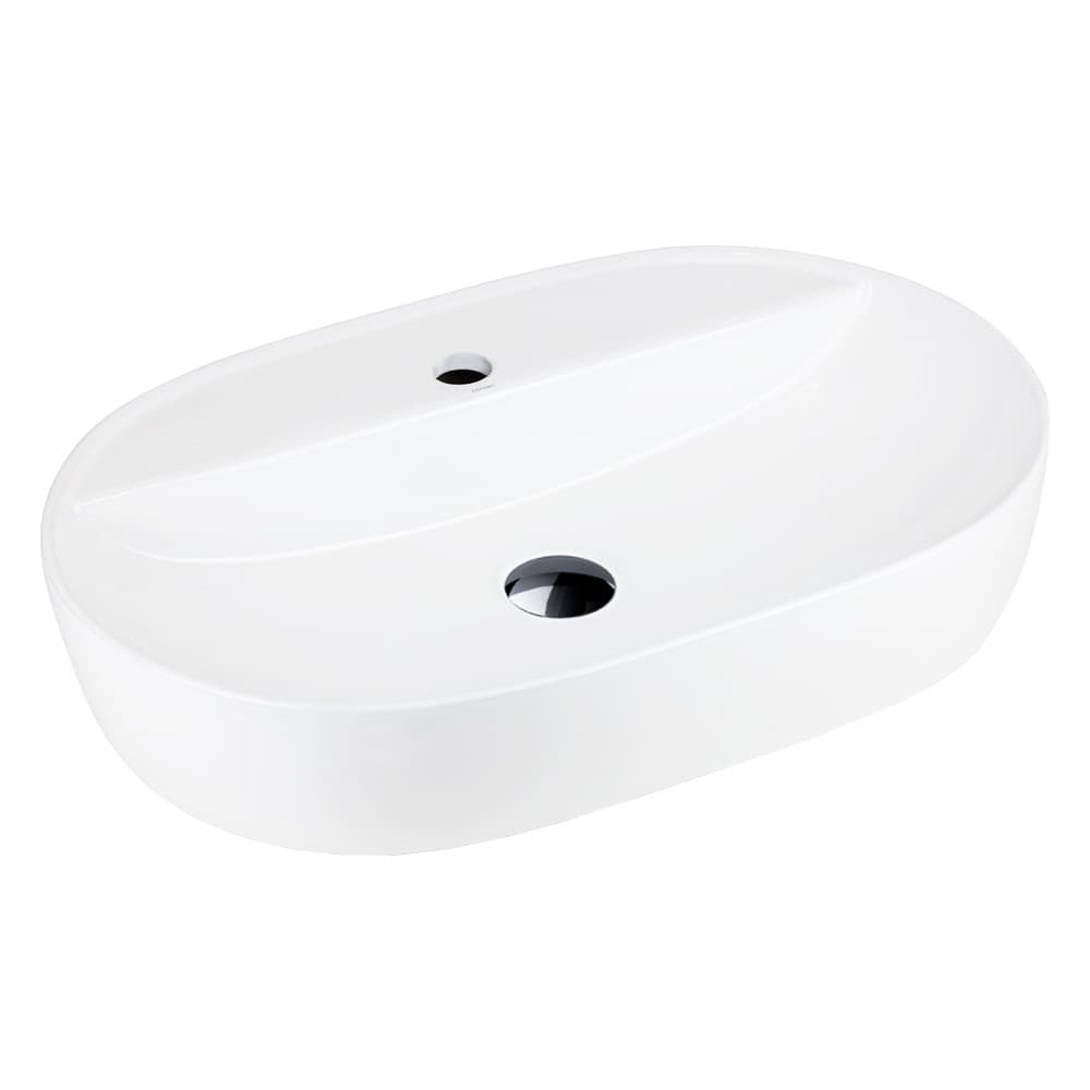 Umywalka nablatowa OLVENA UC5658BL 600x400x120mm Otwór na baterię Czarny korek