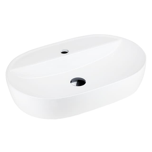 Umywalka nablatowa OLVENA UC5658BL 600x400x120mm Otwór na baterię Czarny korek