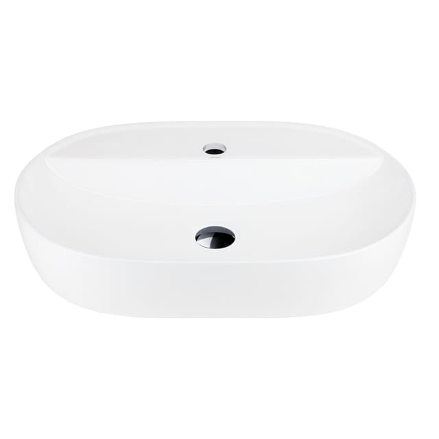 Umywalka nablatowa OLVENA UC5658BL 600x400x120mm Otwór na baterię Czarny korek