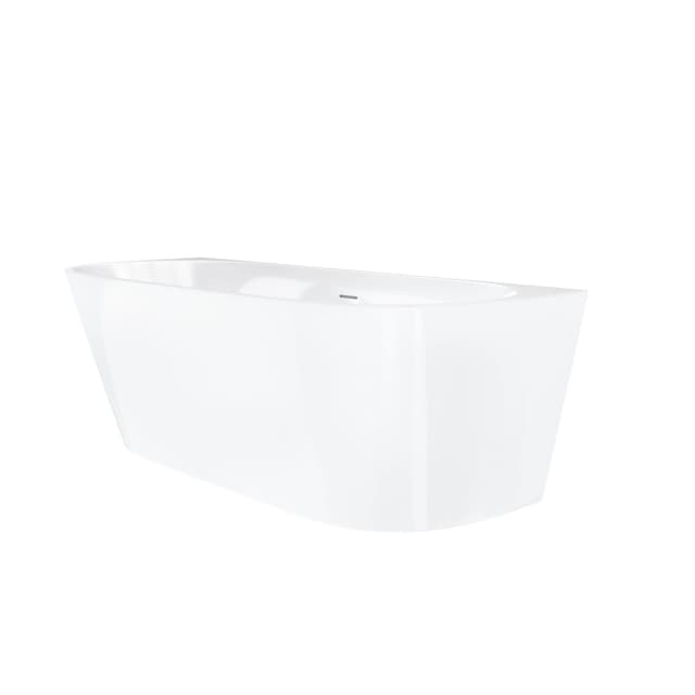 Wanna przyścienna wolnostojąca z przelewem szczelinowym Corsan MONO 160 x 74,5 cm Korek Chrom