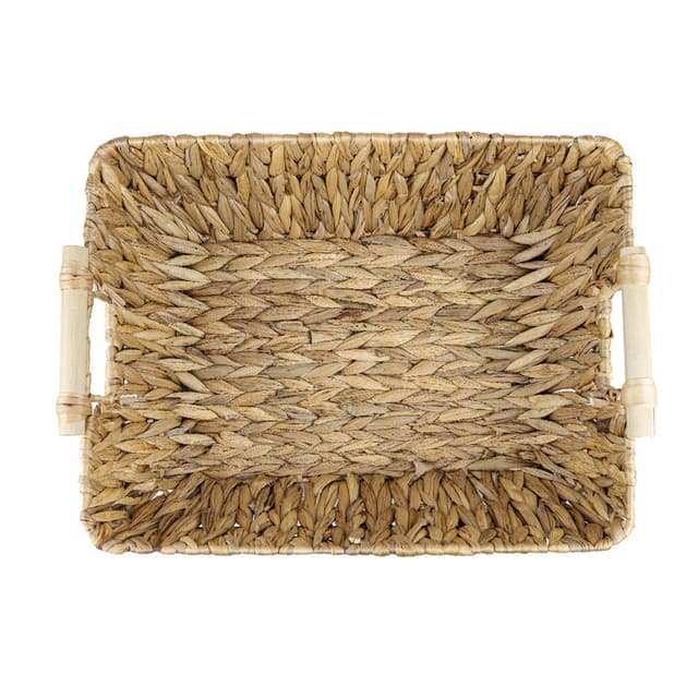 Kosz z hiacyntu wodnego z drewnianą rączką RUKO 412A 44x34x15cm Koszoplotka