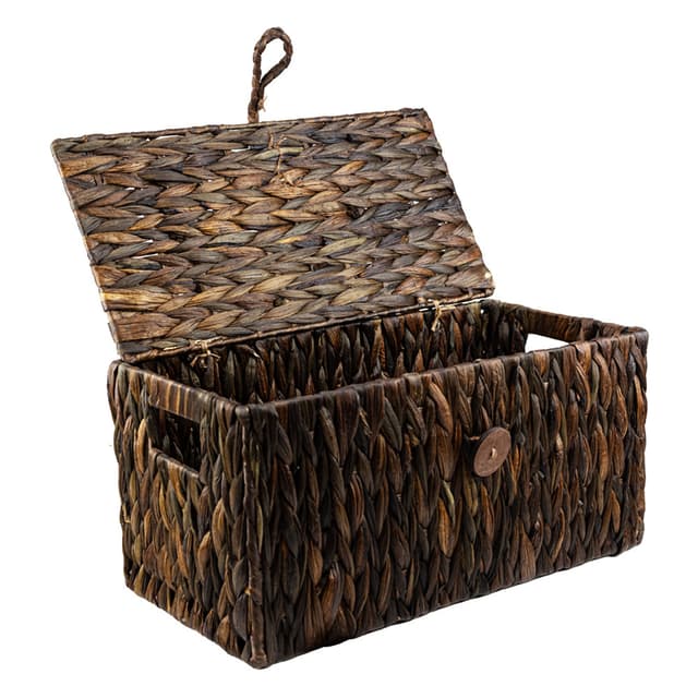 Skrzynia z hiacyntu wodnego brąz NATARIA 418L BRĄZ 60x35x35cm Koszoplotka