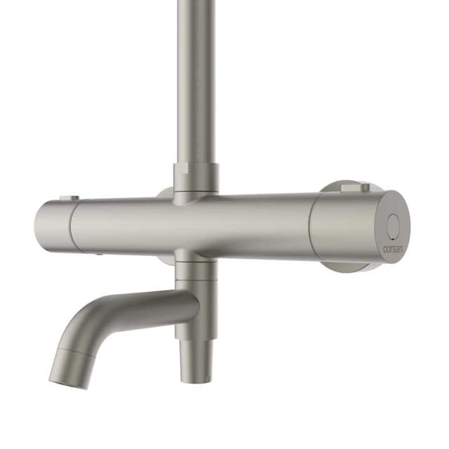 Kolumna prysznicowa LUGO CMN01TBSLW Deszczownica 25cm Termostat Wylewka obrotowa Stal szczotkowana