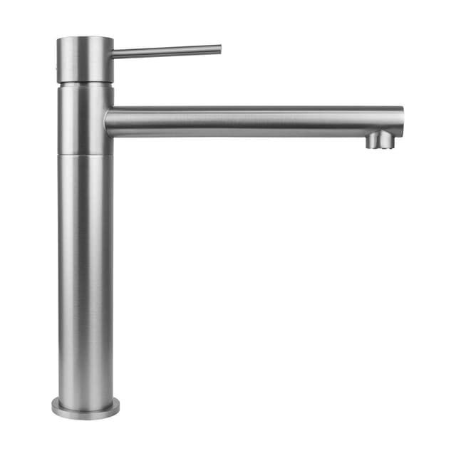 Wysoka bateria umywalkowa LUGO CMB7521BSL Stal szczotkowana z ruchomą wylewką