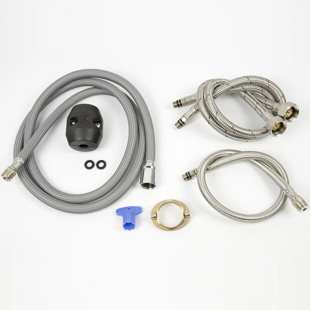 Bateria wannowa 3 otworowa LUGO CMB7542BSL z wylewką i słuchawką prysznicową Stal szczotkowana