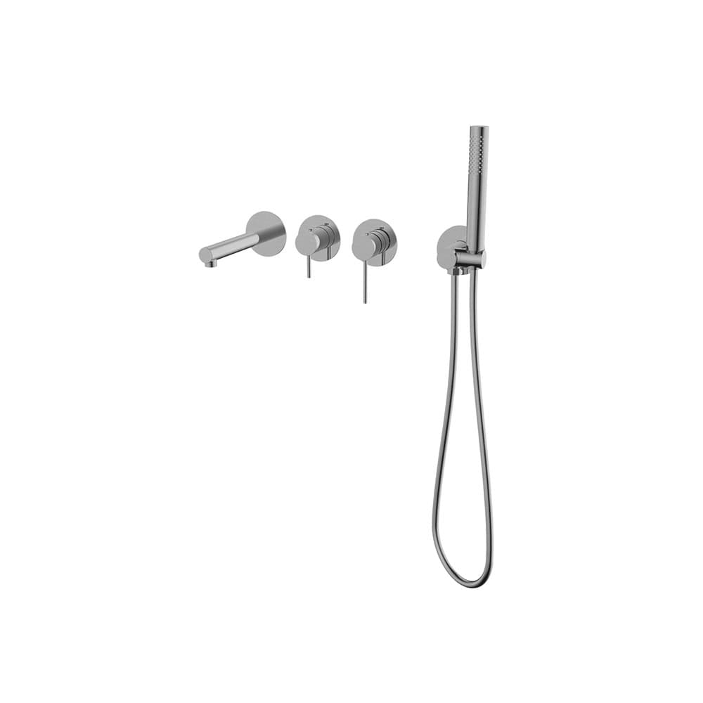 Bateria wannowa ścienna Corsan LUGO CMB7554BSL z zestawem natryskowym Szczotkowana Stal