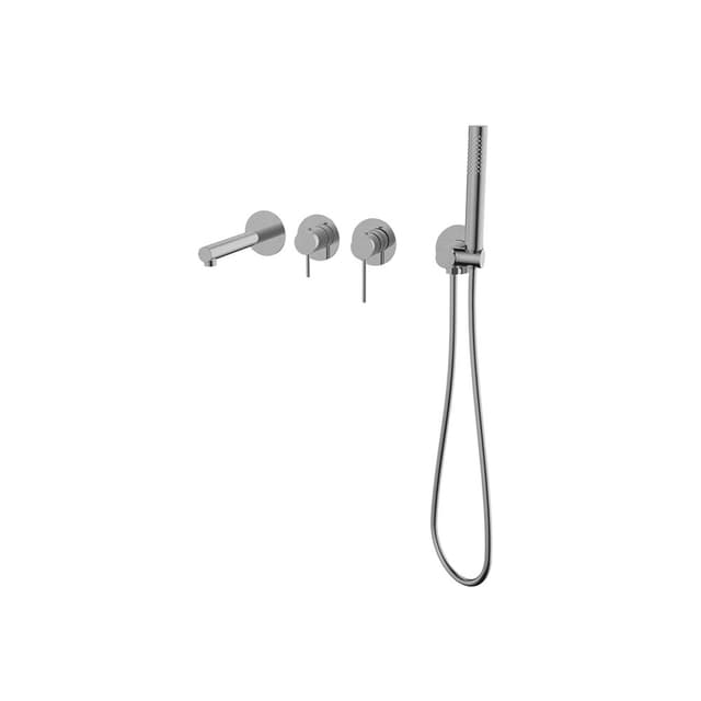 Bateria wannowa ścienna Corsan LUGO CMB7554BSL z zestawem natryskowym Szczotkowana Stal