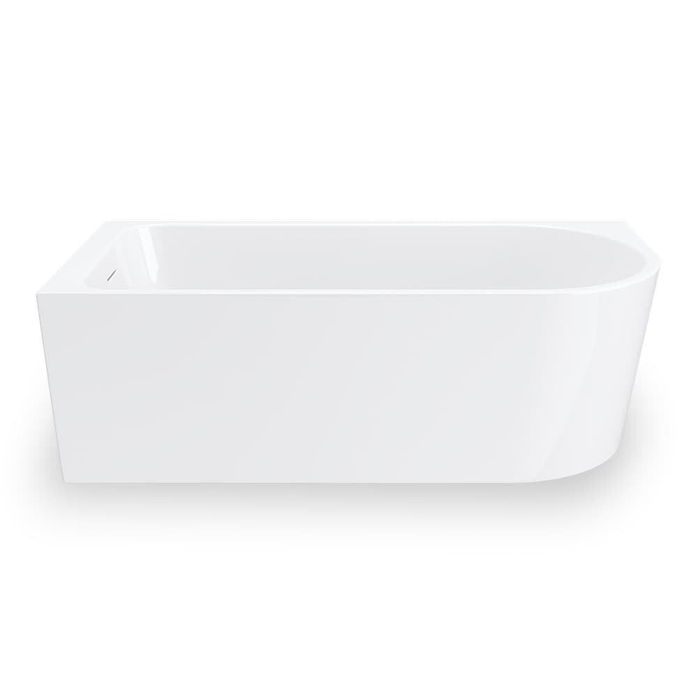 Wanna narożna INVELIA V220LLCH 160x75 cm Montaż lewostrony Przelew szczelinowy Korek klik klak Chrom