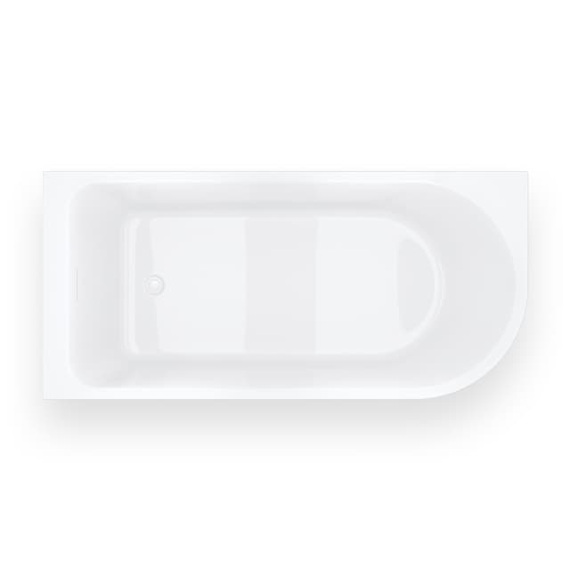 Wanna narożna INVELIA V220LLWH 160x75 cm Montaż lewostronny Przelew szczelinowy Korek klik klak Biały