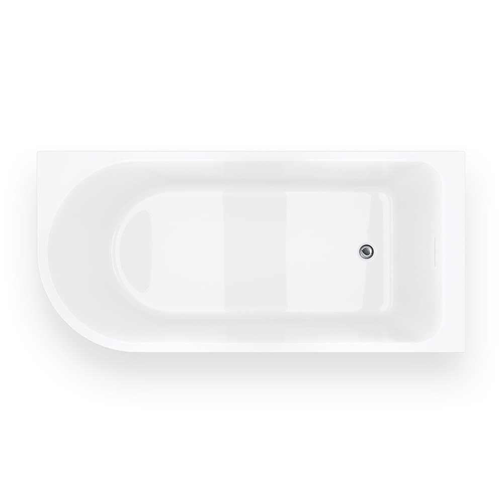 Wanna narożna INVELIA V220LPCH 160x75 cm Montaż prawostronny Przelew szczelinowy Korek klik klak Chrom