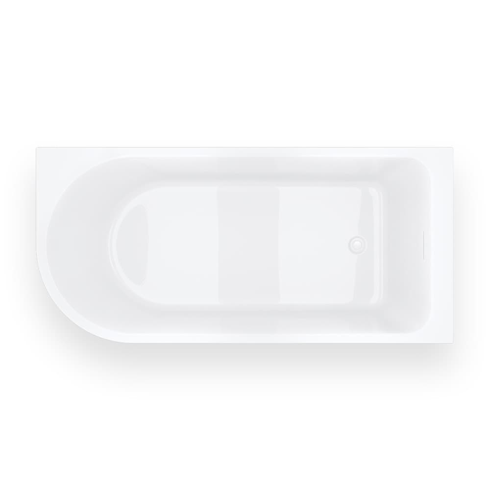 Wanna narożna INVELIA V220LPWH 160x75 Montaż prawostronny Przelew szczelinowy Korek klik klak Biały