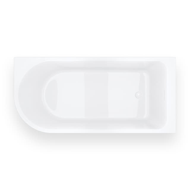 Wanna narożna INVELIA V220LPWH 160x75 Montaż prawostronny Przelew szczelinowy Korek klik klak Biały